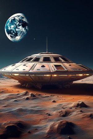 神马影视推荐科幻电影封面，未来感宇宙飞船场景，蓝紫色调震撼视觉